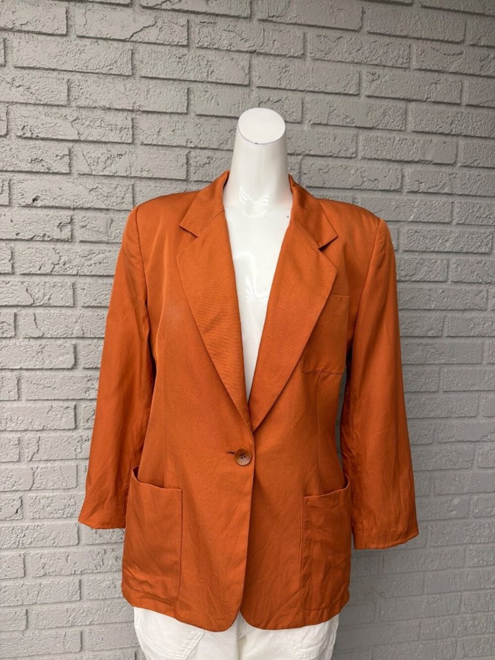 Vintage Joseph Abboud Women’s Single-Button Silk Blazer Size 8